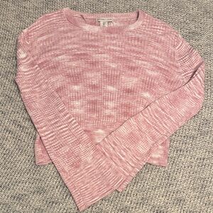 Sincerely Jules Pink Ribbed Knit Long Sleeve Top | Size Large